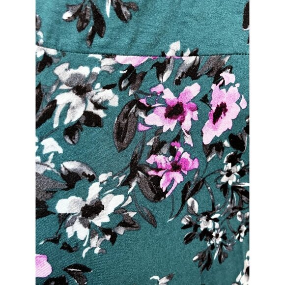 Torrid Dress 22 Green Midi Floral Cold Shoulder Feminine Tropical Retro Boho 80s - Picture 8 of 15